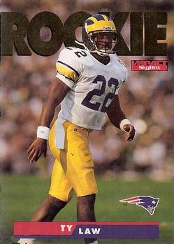 Ty Law New England Patriots 1995 SkyBox Impact NFL Rookie Card #187
